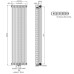 Вертикальные радиаторы Warm Well Column 3 1800*470 White (нижнее)